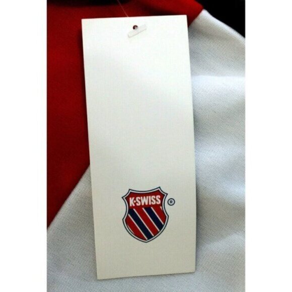 K Swiss Mens Track Jacket Top Shot Minimalist Colorblock Logo Zip Black Sz L - Picture 4 of 15